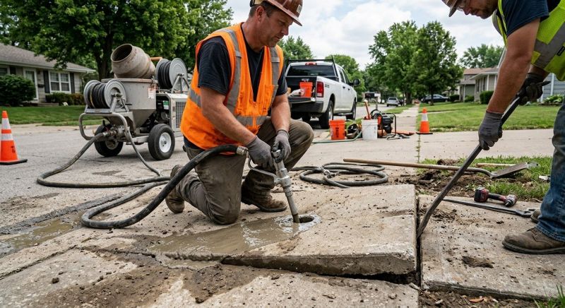 Sunken Sidewalk Repair in West Des Moines, IA