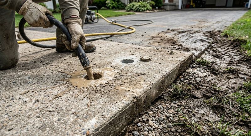 Sunken Driveway Lifting in Des Moines, IA